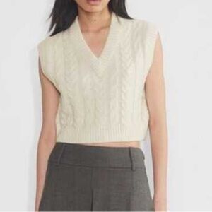 Sunday Best Ivory V-Neck Sweater Vest